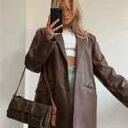 Faux Leather Blazers
