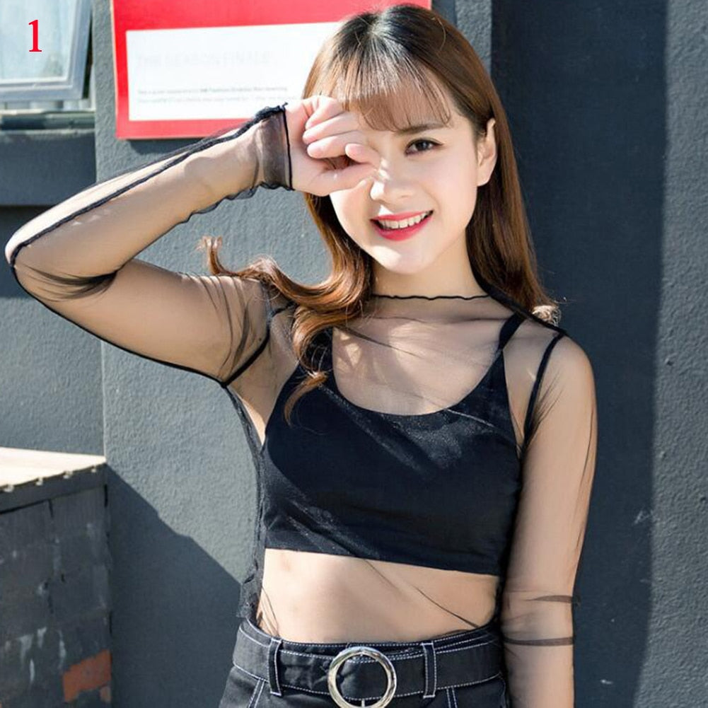 Turtleneck Daisy See Through T-shirt