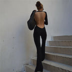 Sexy Backless Black Jumpsuits