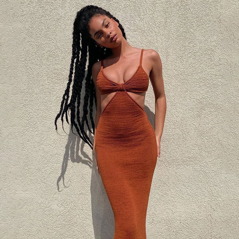 Knit Backless Maxi Dress