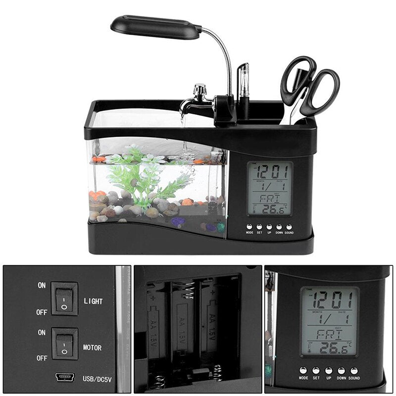 USB Desktop Mini Aquarium Fish Tank