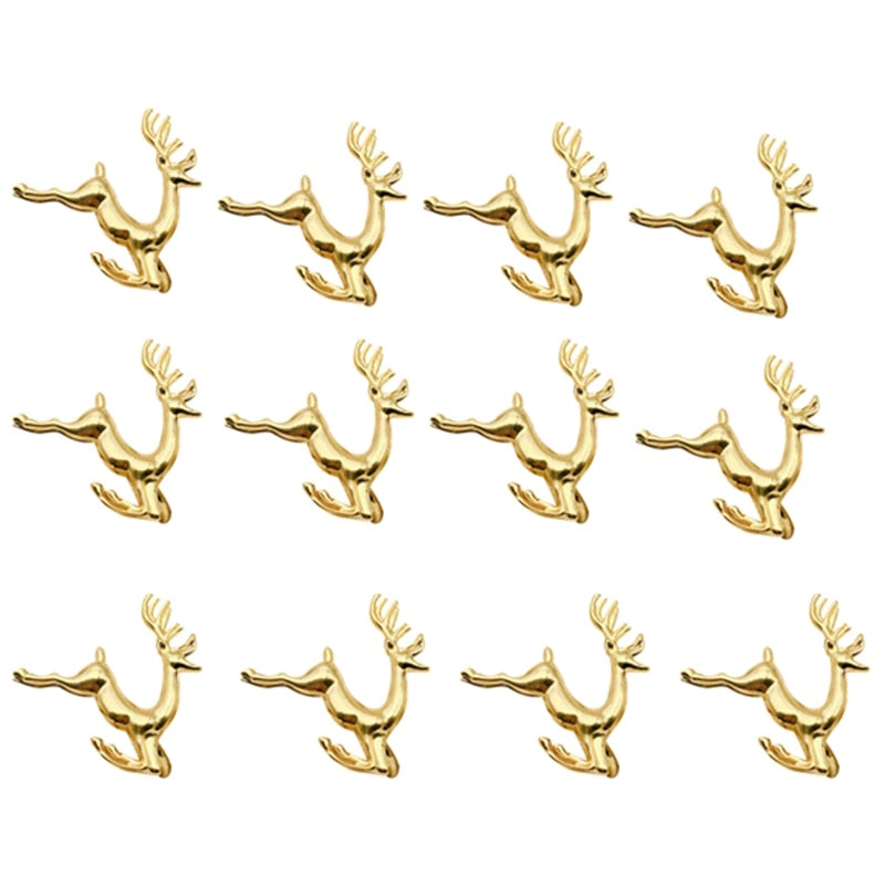Christmas Elk Deer Napkin Rings Gold