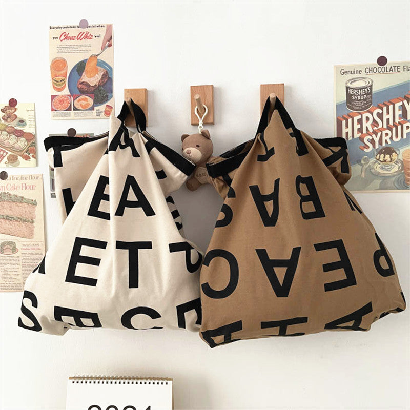 Large Letter Shopping Bag Canvas