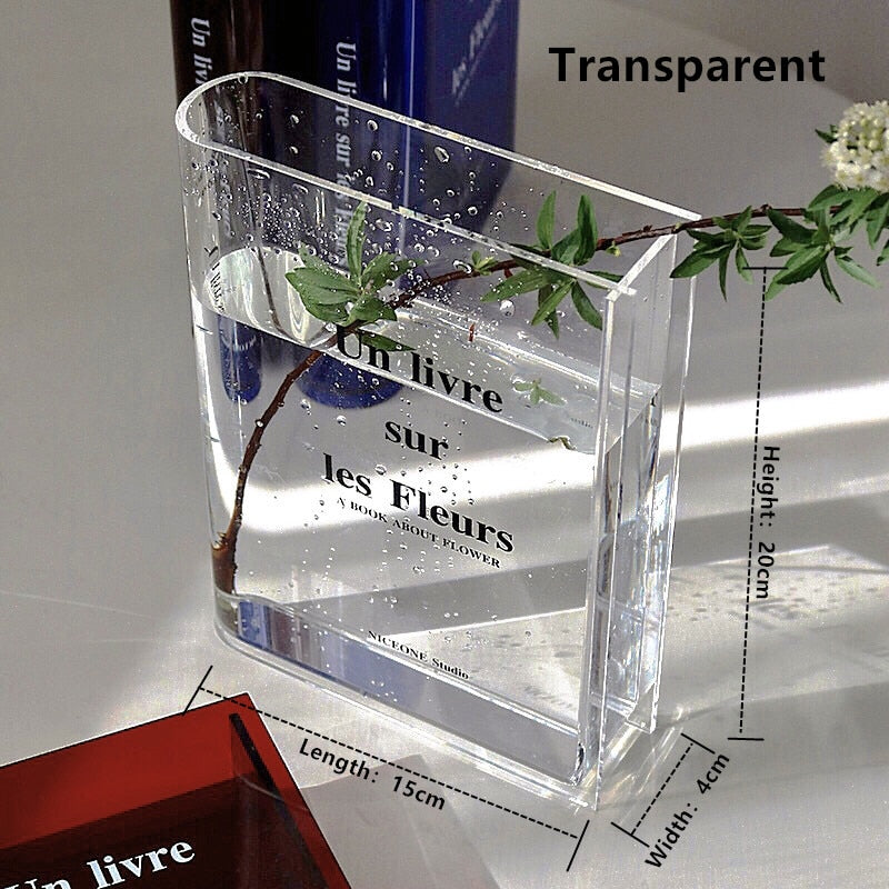 Book Transparent Acrylic Vase