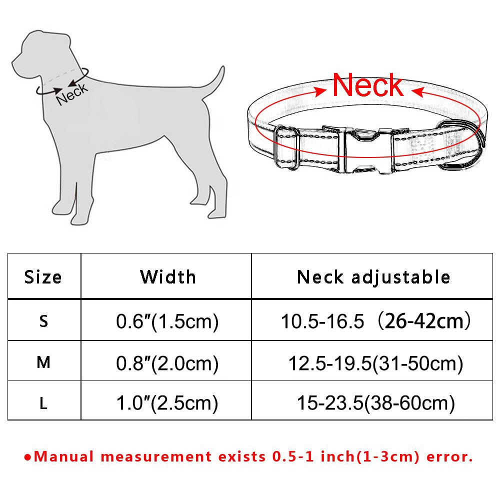 Adjustable Nylon Cool Dog Collar Print