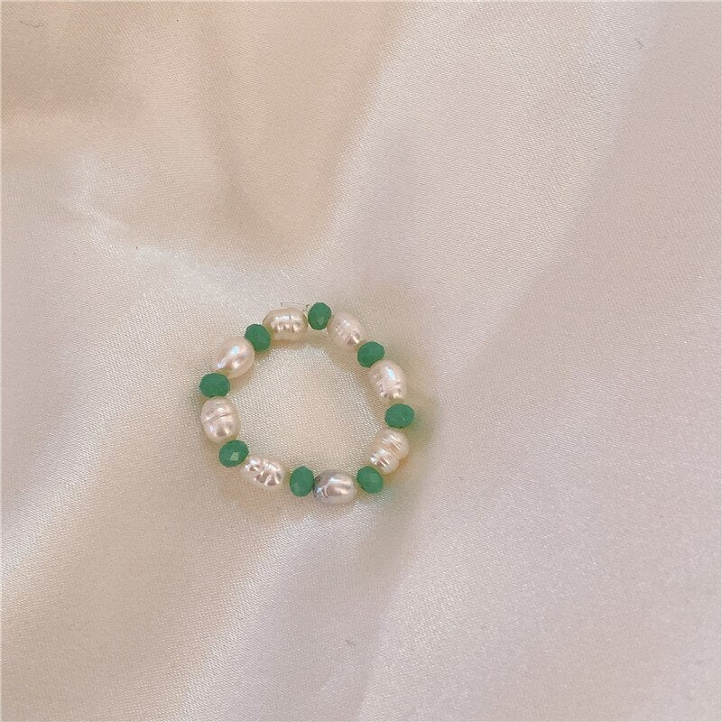 4 Pcs Pearl Stone Heart Ring