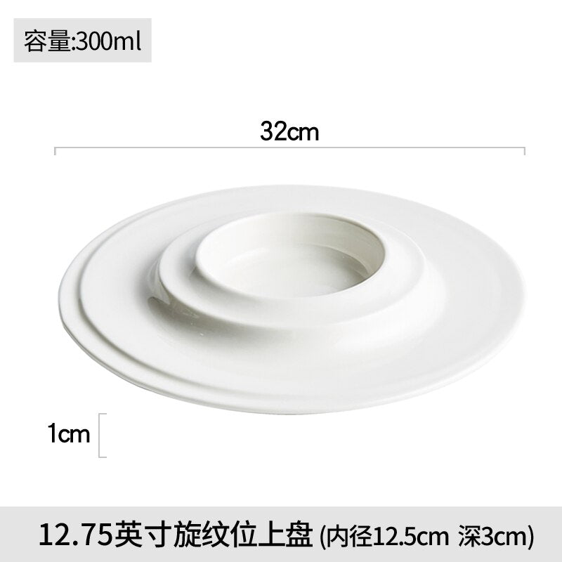 Creative White Swirl Pattern  Plate