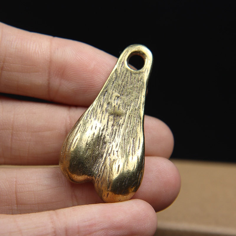 Solid Brass Balls Keyring