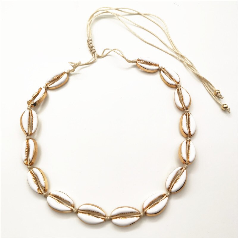 White Natural Shell Choker Necklace