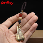 Solid Brass Balls Keyring