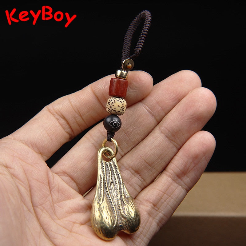 Solid Brass Balls Keyring