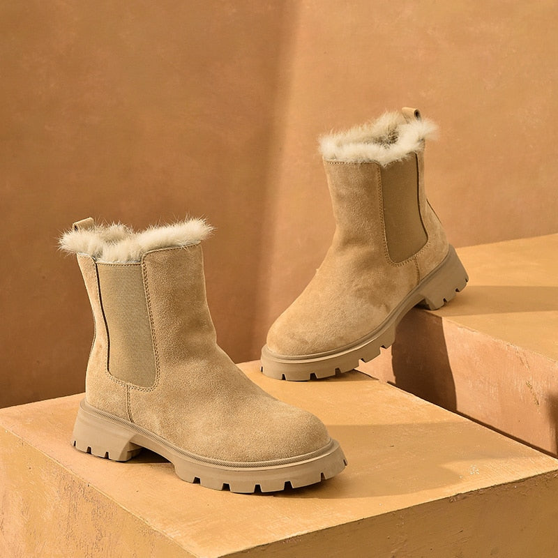 Chelsea Suede Boots Warm