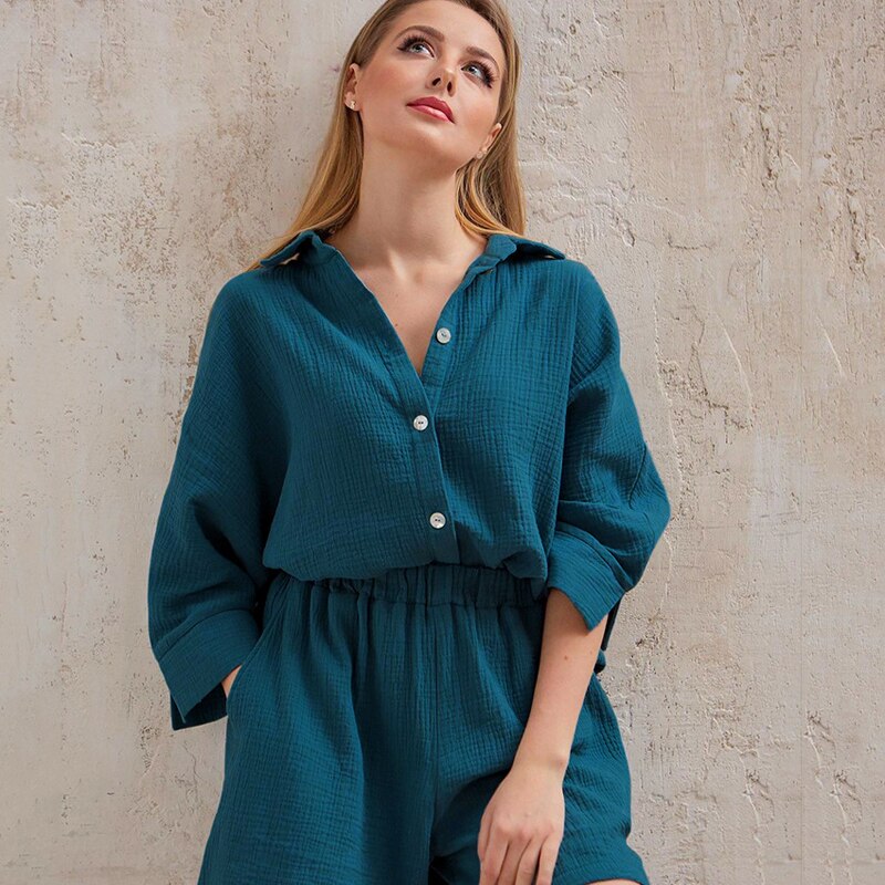 Cotton Pajamas Sets Suit Sleepwear