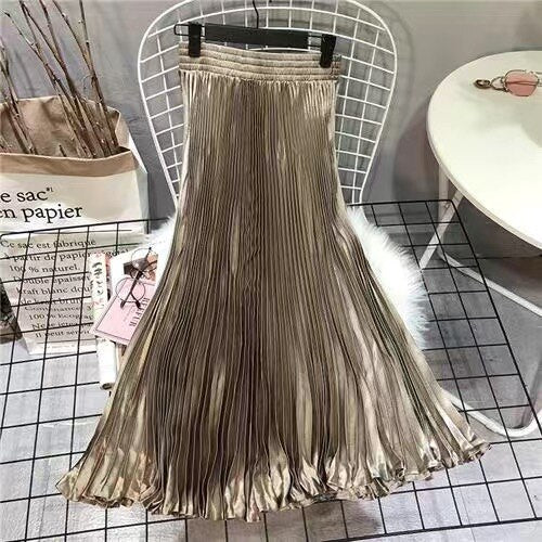 Pleated Midi Skirt