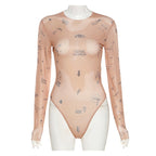 See Through Long-Sleeved Bodysuit