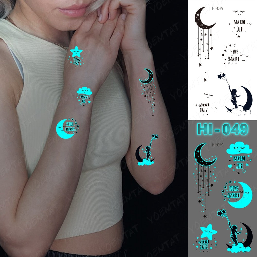 Blue Luminous Glow Tattoo Sticker