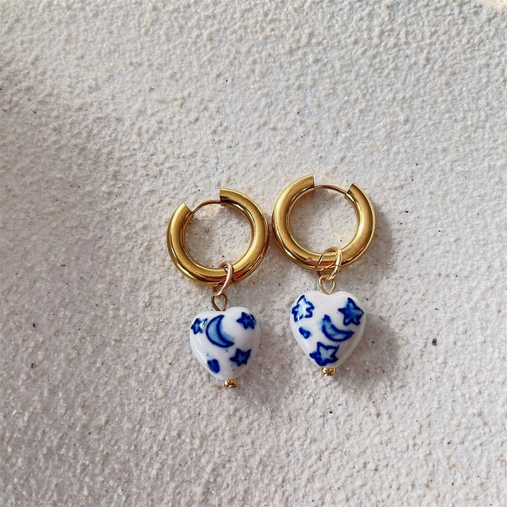 Blue Ceramic Earring