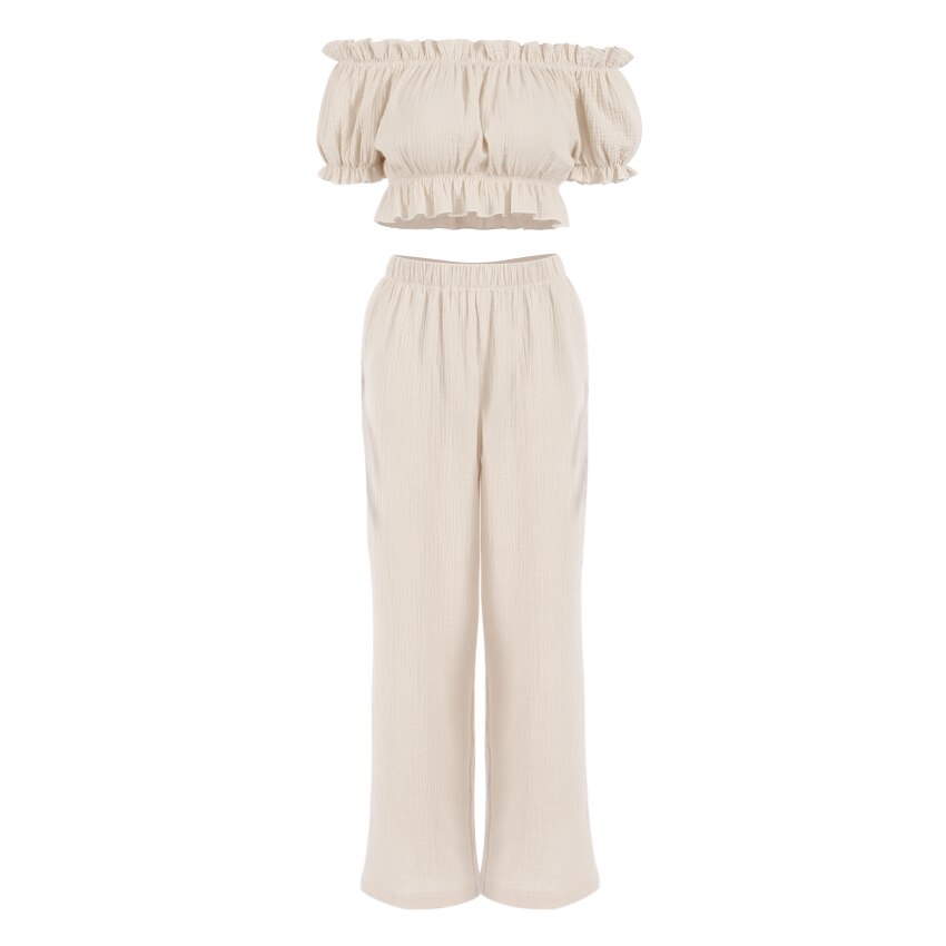 Cotton Loungewear Ruffle Pyjama