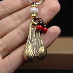 Solid Brass Balls Keyring