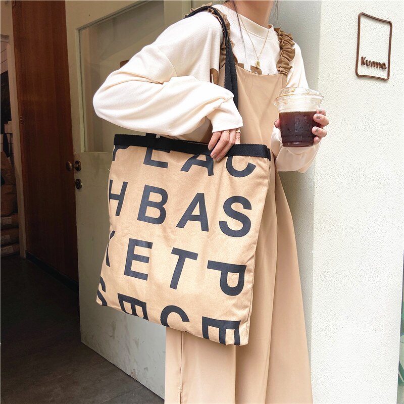 Large Letter Shopping Bag Canvas