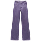 Purple High Waist Wide Leg Jeans