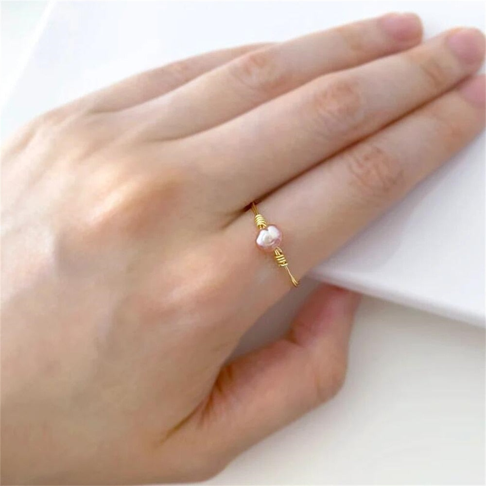 Natural Pearl Gold Ring