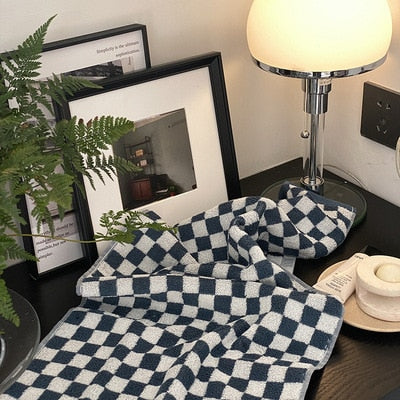 Plaid Checkerboard Cotton Bathrobe