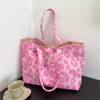 Pink Leopard Canvas Tote Bag