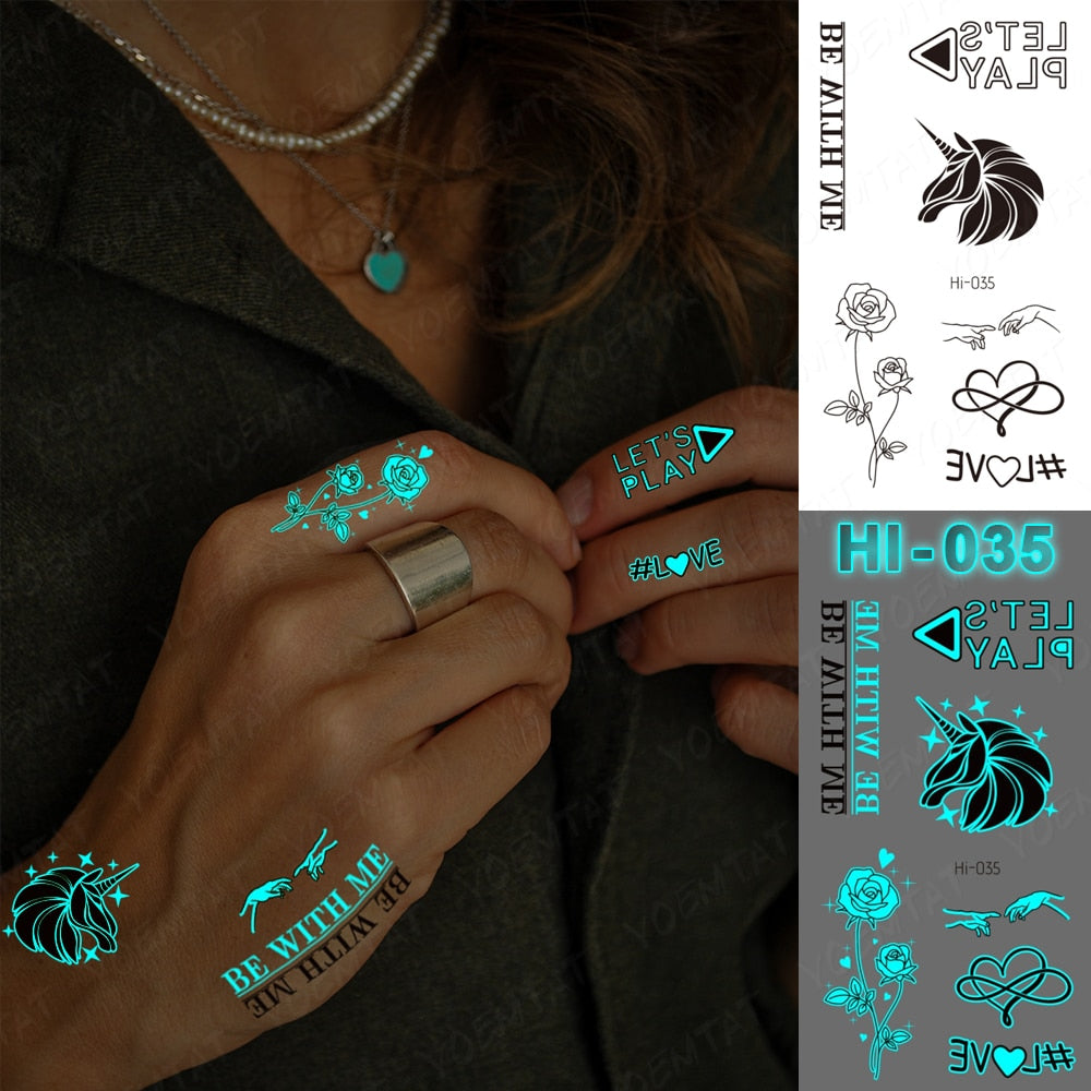 Blue Luminous Glow Tattoo Sticker