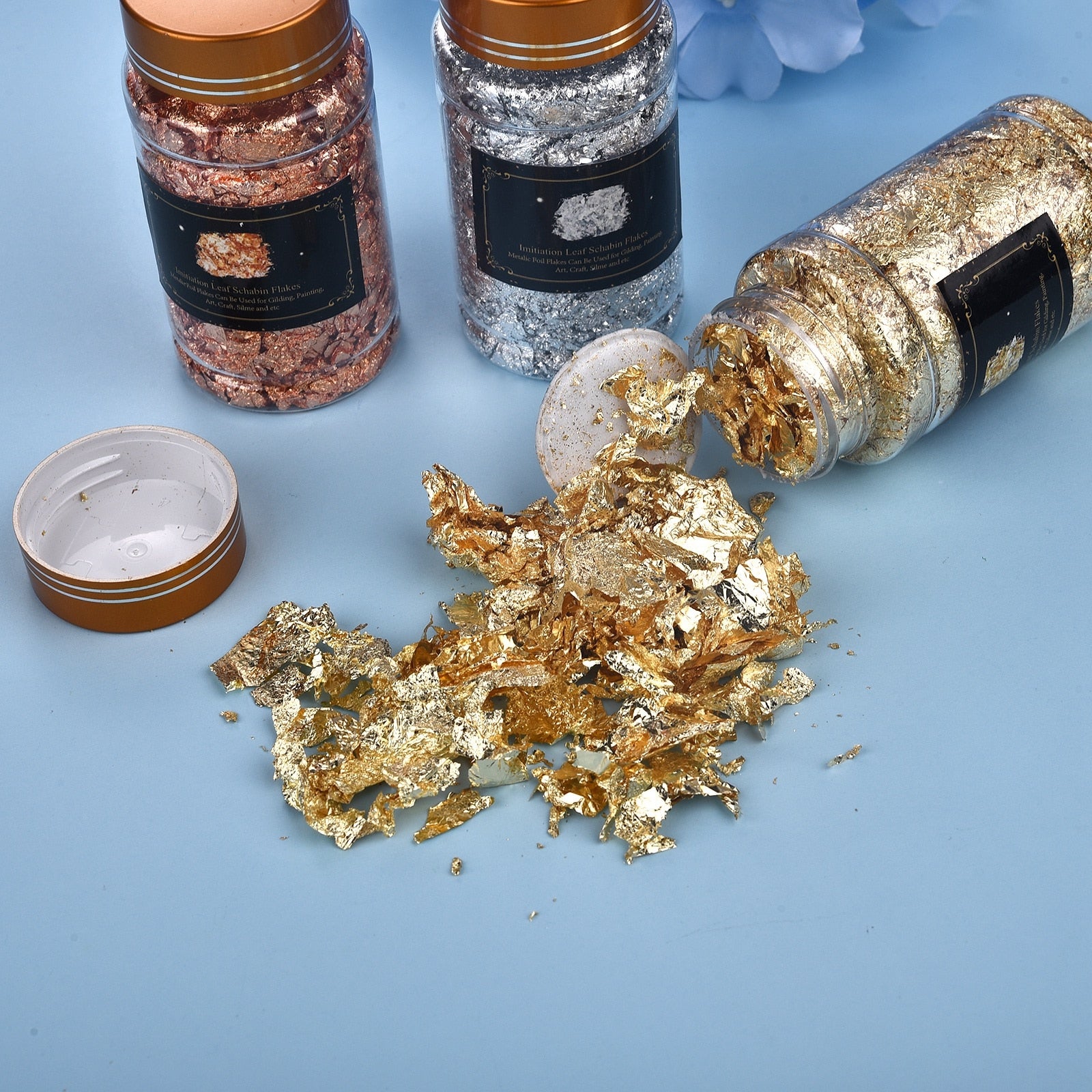 Gold Foil Sequins Glitter Nail Art
