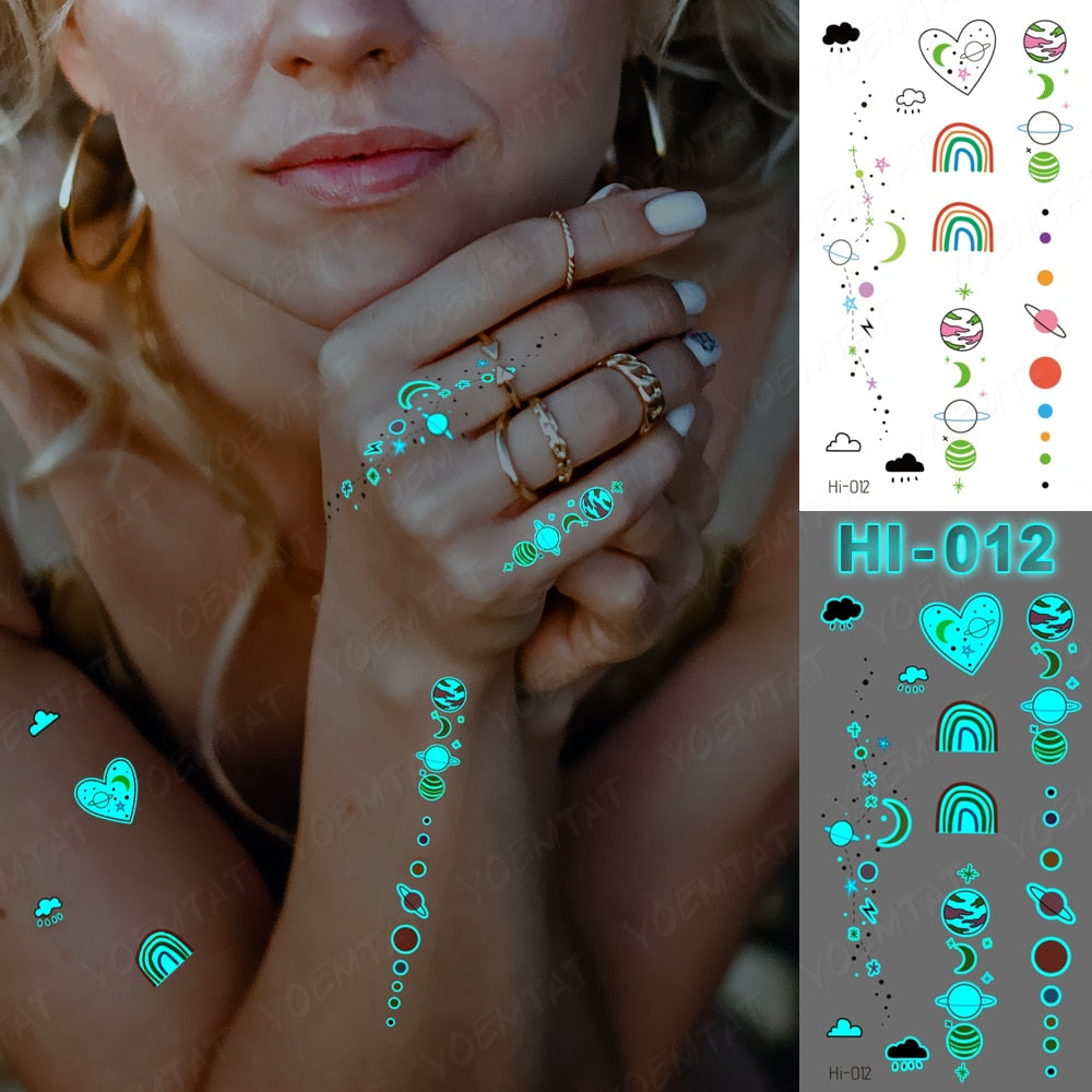 Blue Luminous Glow Tattoo Sticker