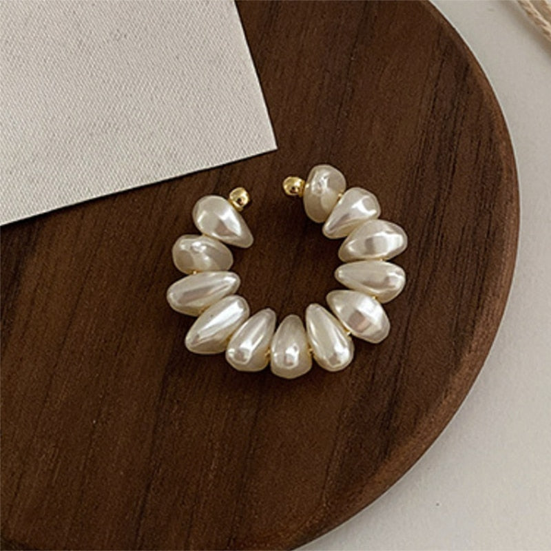 Pearl Ear Bone Ear Cuff Earrings