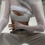 See Through Long Sleeve Tops