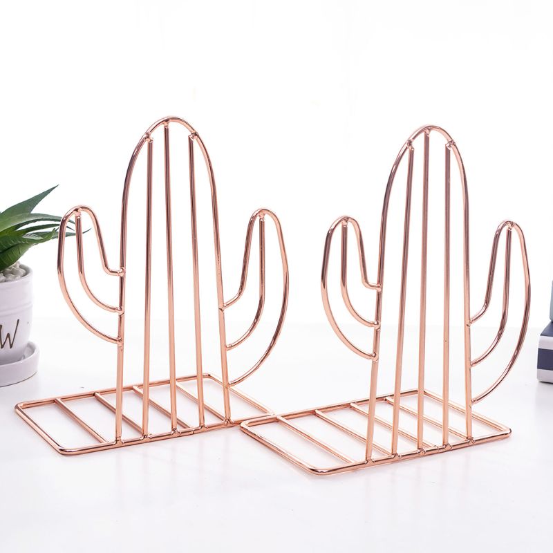 Cactus Shaped Metal Bookends Holder
