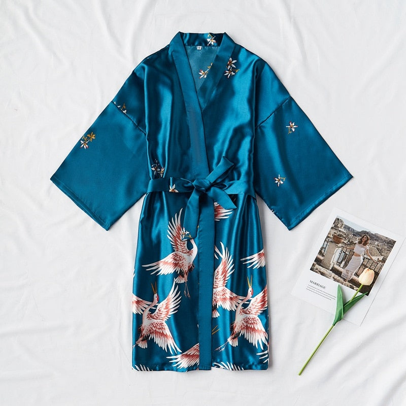 Satin Robe  Kimono Gown (8 Colors)