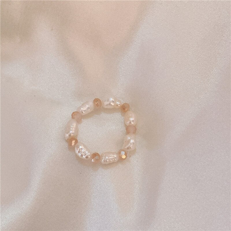 4 Pcs Pearl Stone Heart Ring