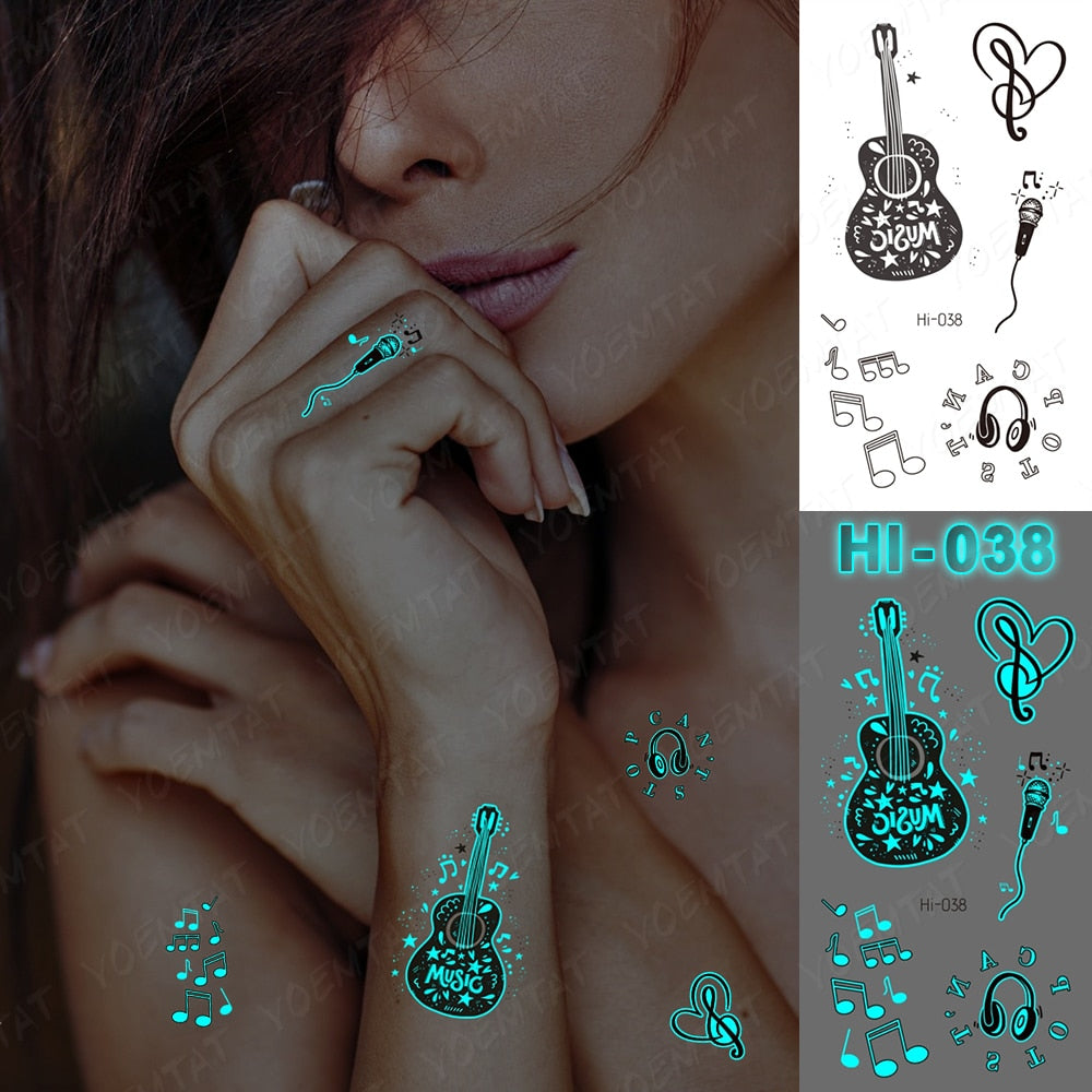 Blue Luminous Glow Tattoo Sticker