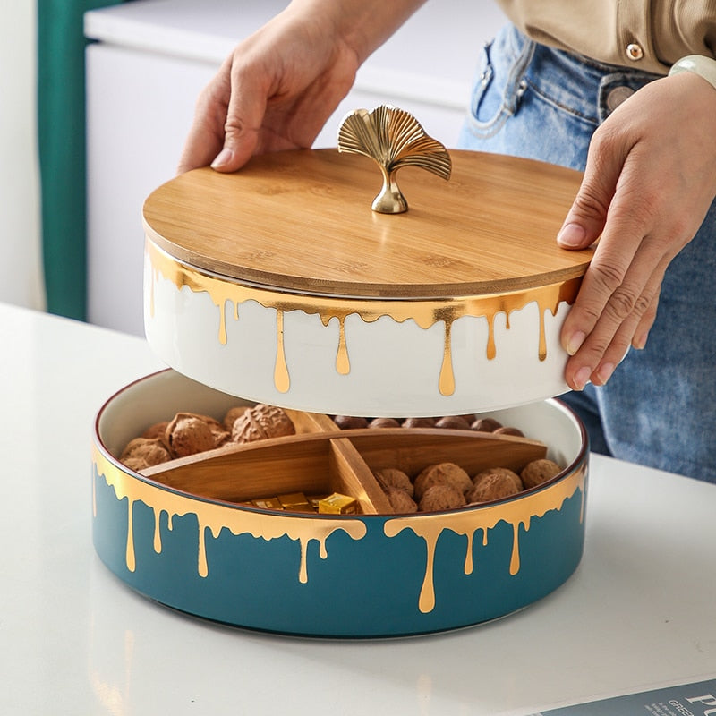 Ceramic Cover Snack Plate