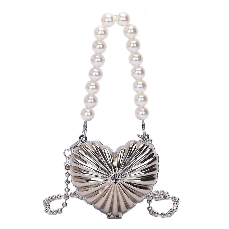 Heart Shape Pearl Mini Bag