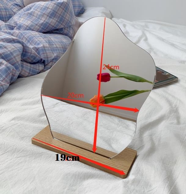 Irregular Mirror Wooden Base
