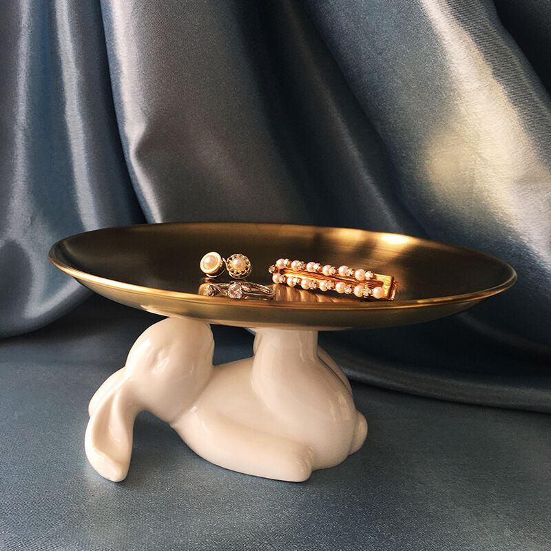 Ceramic rabbit Plate Decor