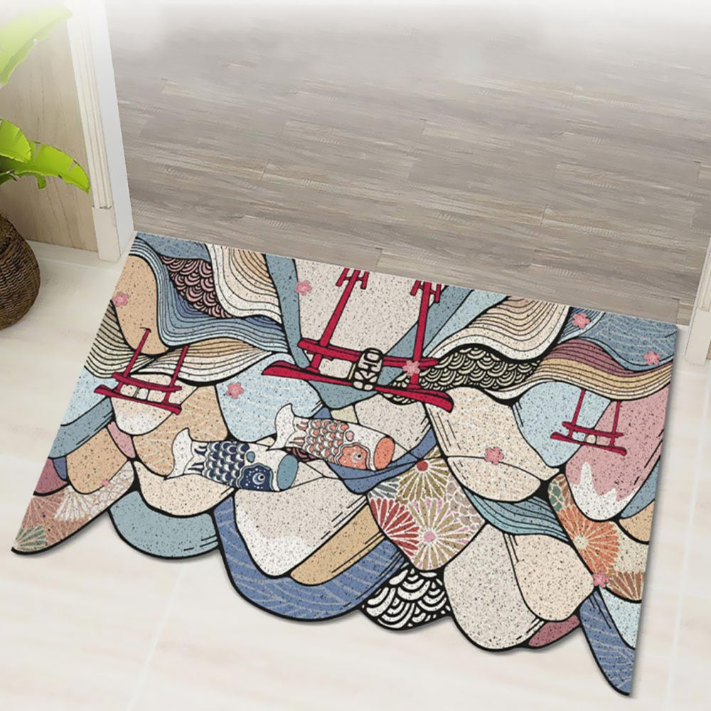 Japanese Art  Doormat Rug