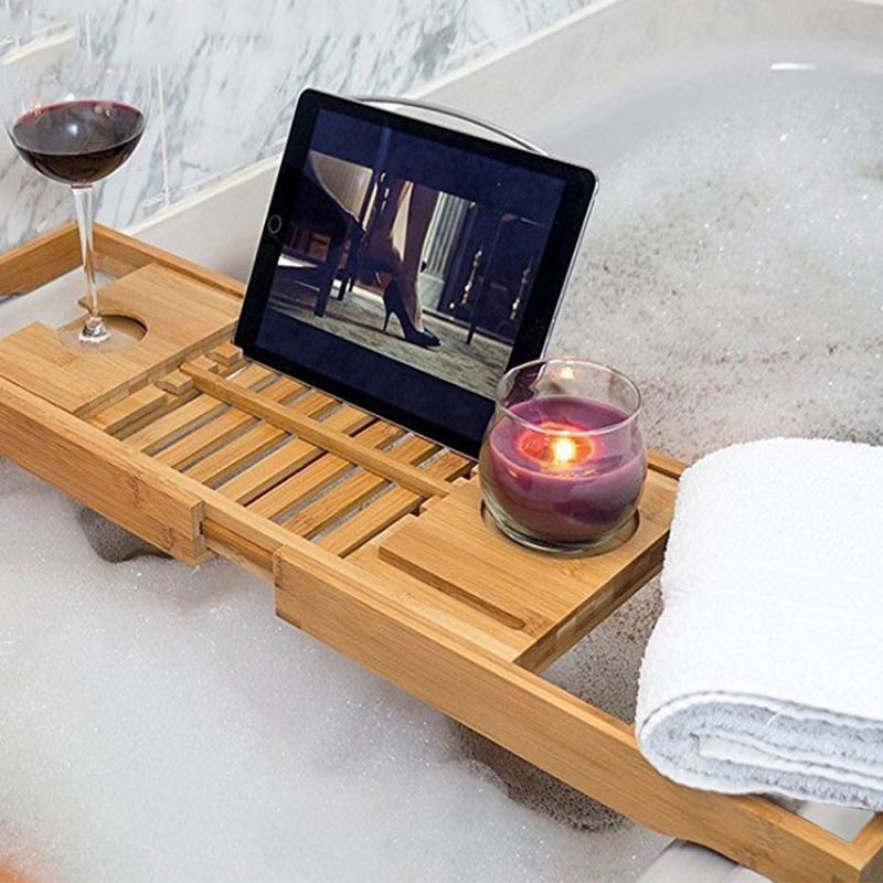 Extendable Bamboo Bathtub Tray