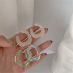 Irregular Colorful Transparent Resin Earrings