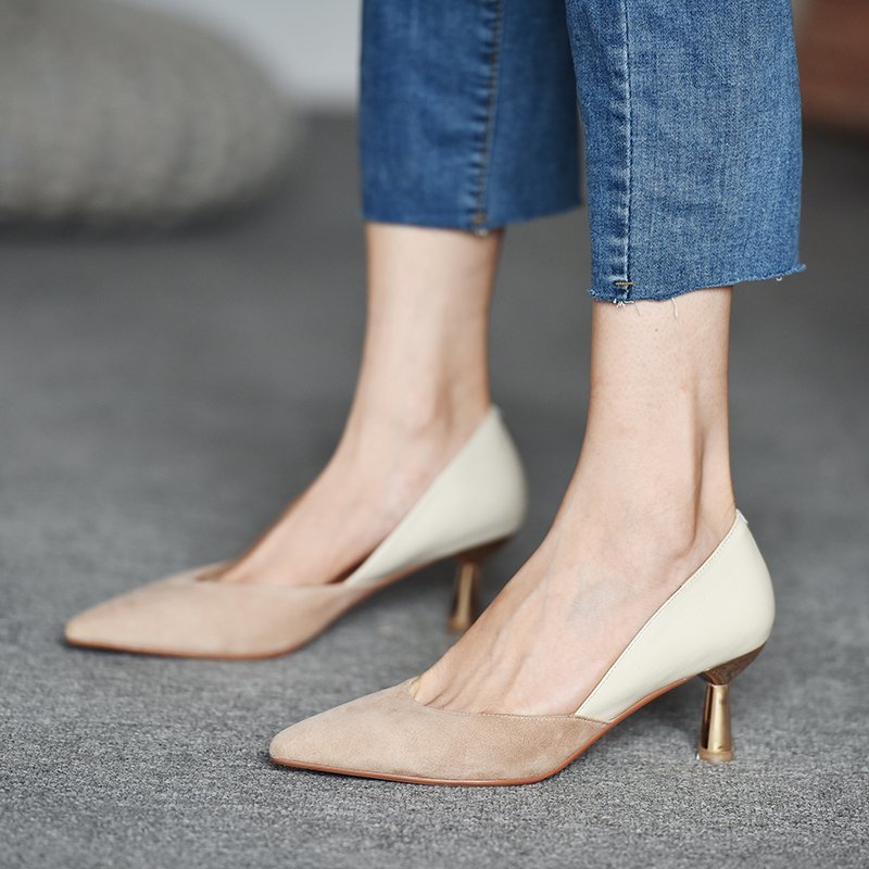Stiletto Nude Suede Shoe