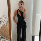 Black One Shoulder Bodysuit