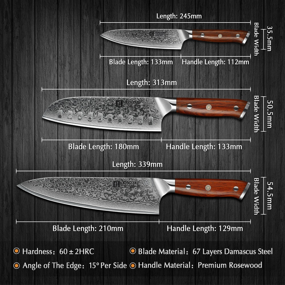 Kitchen Damascus Steel Knife Set