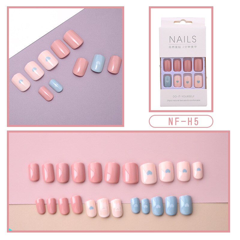 24Pcs/Box Press On Head Set
