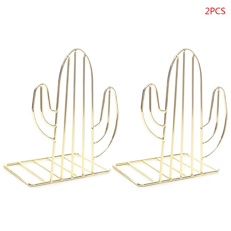 Cactus Shaped Metal Bookends Holder