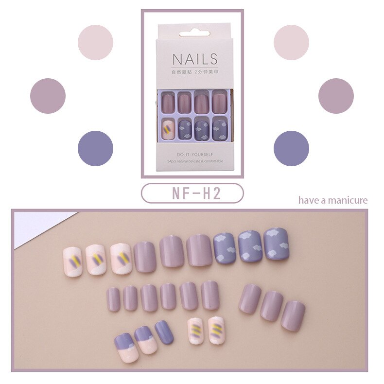 24Pcs/Box Press On Head Set